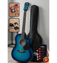 Midex RG-540BL Kaliteli Kesik Kasa Mavi 40 İnç Akustik Gitar Seti 4/4 Yetişkin