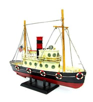 Dekoratif Metal Gemi  Stantlı Balıkçı Teknesi  C0781