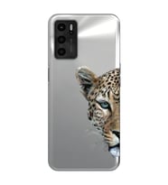 Oppo A55 Uyumlu Kaplan Desenli Şeffaf Telefon Kılıfı