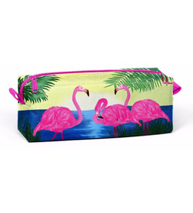 Coral High Tek Gözlü Flamingo Desenli Kalem Çantası - Kız