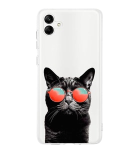 PrintiFy Samsung Galaxy A55 ile Uyumlu 1mm Slim Fit Kedi 3 050d Baskılı Şeffaf  Kılıf