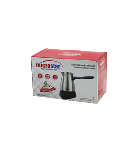 ÇELİK ELEKTRİKLİ CEZVE TÜRK KAHVE MAKİNESİ - 6 FİNCAN TAK-ÇIKAR KULP 400ML MSR-7600 (4767)