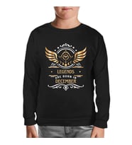 Legends are Born in December - Sagittarius Yay Burcu Siyah Çocuk Sweatshirt