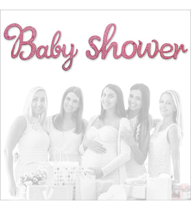Baby Shower Simli Folyo Karton Banner, 90 cm - Pembe
