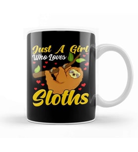 Just a Girl Who Loves Sloths Funny Sloth Lover Kupa Bardak Porselen