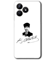 Realme C53 Kılıf HD Desen Baskılı Kılıf - Kemal Atatürk İmza