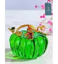Autumn  Kristal Cam Kabak Dekoratif Obje - 6 cm  1 Adet (Yeşil)