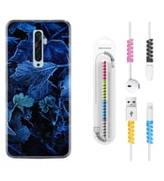Oppo Reno 2Z 4 Lite 4 Pro 5 6 7 A31 Kılıf Kablo Koruma Spiral Silikon Blue Foid 1628