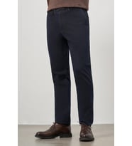 Koyu Lacivert Pamuklu Yandan Cepli Casual Comfort Fit Chino Pantolon 1003245156