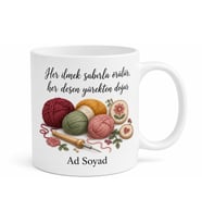 Punch İğnesi Nakış İşleyenlere Yün Desenli Hediye Kupa Bardak Özel Tasarım