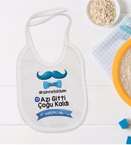 BK Kids Sünnet Tasarımlı Beyaz Bebek Mama Önlüğü-7