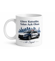 Polis Aracı Sürenlere Devriye Gezen Asayiş Berkemal Çay Kupası Hediye Bardak