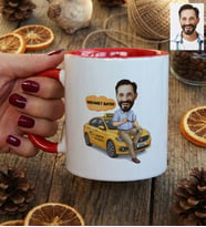 Kişiye Özel Karikatürlü Taksici Kupa Bardak Doğum Günü Hediyesi