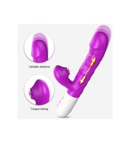 Şarjlı Akıllı Isıtmalı İleri Geri Dil Hareketli G-Spot Klitoris Uyarıcı 2 in 1 Yapay Penis Vibratör