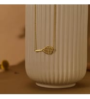 Kişiye Özel Minimal Tenis Raketi Model Kolye 925K Gümüş (Gold)