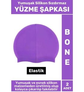 Özel Üretim Su Geçirmez Elastik Yüzücü Havuz Deniz Yüzme Şapkası Yumuşak Silikon Bone 2 Adet
