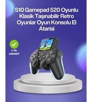 500 Oyunlu Nostaljik El Tipi Oyun Konsolu, Taşınabilir Şarjlı Cihaz, Renkli Ekran Ve Tv Destekli