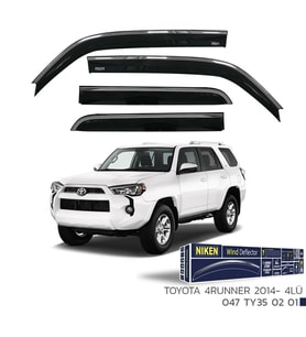 Niken Toyota 4Runner 2014- Kromlu Cam Rüzgarlığı 4 LÜ (Siyah)