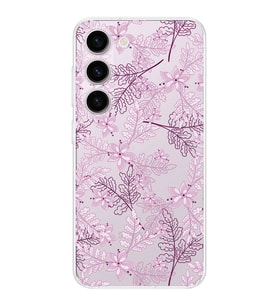 Samsung Galaxy S23 Plus  Kamera korumalı Kapak Floral Pudra Tasarımlı  Şeffaf Kılıf