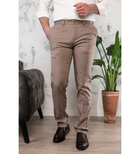 NOTRA KLASİK KESİM ARMÜRLÜ ERKEK GABARDİN YAZLIK PANTOLON  (Kahverengi)