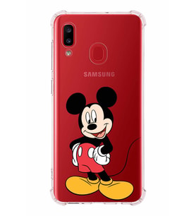 Samsung Galaxy A30 Köşe Korumalı Antişok Kapak Mickey Mouse Tasarımlı Şeffaf Kılıf