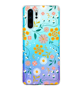 Huawei P30 Pro Uyumlu Kapak Flowers Tasarımlı Şeffaf Silikon Kılıf