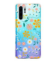 Huawei P30 Pro Uyumlu Kapak Flowers Tasarımlı Şeffaf Silikon Kılıf