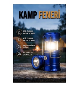 Güneş Enerjili Katlanabilir Kamp Feneri USB Şarjlı LED Aydınlatma ve Taşınabilir Güç Kaynağı