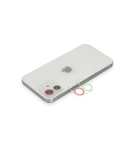 İphone 11 Renkli Kamera Lens Koruma Cam - Yeşil-Pembe