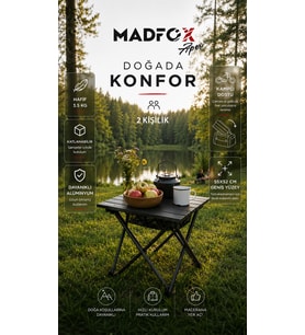 Madfox Apex Katlanabilir Alüminyum Kamp Masası (2 Kişilik)