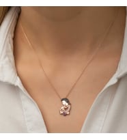 Gümüş Rose Anne Ve Bebek Bayan Kolye