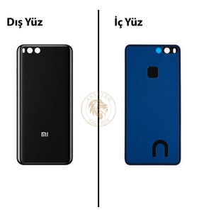 Xiaomi Mi 6 Siyah Arka Pil Kapağı Batarya Kapağı Lazer Kesim Back Cover
