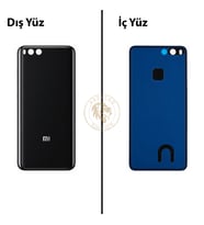 Xiaomi Mi 6 Siyah Arka Pil Kapağı Batarya Kapağı Lazer Kesim Back Cover
