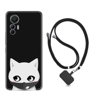 Xiaomi 12 Lite Kılıf Silikon Boyun Askılı İpli Desenli Silikon Pandemi Cat 1729
