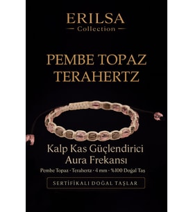 Sertifikalı Kalp Kas Güçlendirici Aura Frekansı – Pembe Topaz ve Terahertz Doğal Taş 4 mm (Çok Renkli)