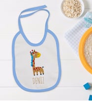 BK Kids Kişiye Özel Mavi Bebek Mama Önlüğü - Model 149