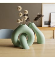 Northcity 3D Baskı Interlocking Vazo - İç İçe Geçen Dekoratif Vazo-Mint