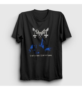 Presmono Unisex Siyah Sathanas Mayhem T-Shirt 65017tt