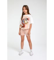 5-14 Yaş Kız Çocuk Baskılı Tshirt Beyaz