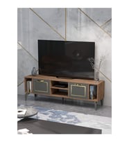 TV Sehpası 160 cm Modern Çok Amaçlı Dolaplı Raflı Televizyon Ünitesi Linya 5047 Sepet