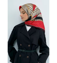 Armine Saf İpek Sura Eşarp-2026 İlkbahar-Yaz- 952100D (Kırmızı)