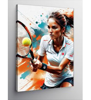 Kanvas Tablo Tenis Oynayan Kadın