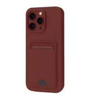 Apple İphone 16 Plus Kılıf Kelvin Kartvizitli Silikon - Bordo