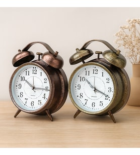 Çift Zilli Metal Masa Çalar Saat (10 cm)