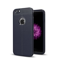 Apple iPhone 6S Deri Görünümlü Silikon Lacivert