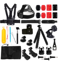 27 Parça Aksiyon Kamera Aksesuar Seti – GoPro ile uyumlu, DJI ile uyumlu, Spor Montaj Kiti Vlog Seyahat Çekim Aparatları KS-1