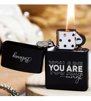Kişiye Özel İsimli Benzinli Siyah Zippo Çakmak