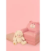 Portatif, Yıkanabilir, Katlanabilir Peluş Çocuk Koltuğu 120 Cm (Pembe)