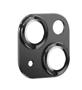 Apple Apple iPhone 13 Mini Kamera Lens Koruyucu HD Metal Çerçeveli Tempered Glass Cam (Siyah)