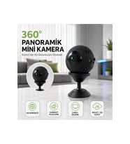 360° Panoramik HD Mini Güvenlik Kamerası – Hareket Algılama, Canlı İzleme ve SD Kart Desteği